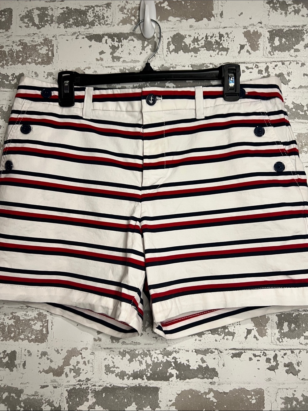 Tommy Hilfiger White Shorts with Navy & Red Trim